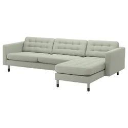 IKEA LANDSKRONA (294.442.28) 4-місний диван з шезлонгом, Гуннаред світло-зелений / деревний / чорний