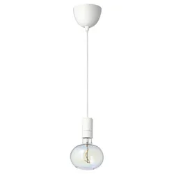 IKEA SUNNEBY / MOLNART(194.913.62) подвесной светильник с лампочкой, белый/эллипс многоцветный
