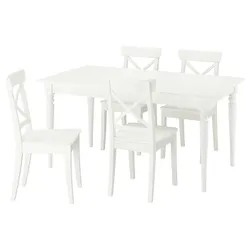 IKEA ROSENTORP / ROSENTORP(596.101.41) стіл і 4 стільці, білий/білий