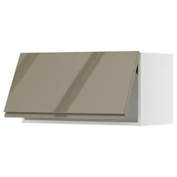 IKEA METOD(595.764.96) Горизонтальный настенный шкаф с кнопкой, белый/voxtorp Gloss Dark -Brown