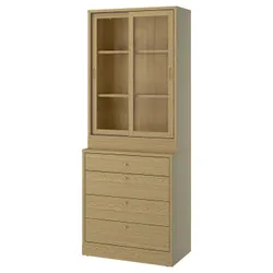 IKEA TONSTAD(895.478.79) комбинация с ящиками, Okl Oak/Glass