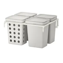 IKEA HÅLLBAR (393.089.23) раствор для сортировки мусора, для вентилируемых кухонных ящиков МЕТОД / светло-серый