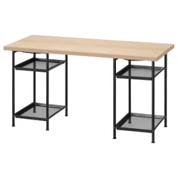 IKEA LAGKAPTEN / SPÄND(395.638.62) рабочий стол, Имитация белого/черного окрашенного дуба