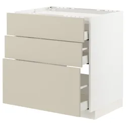 IKEA METOD / MAXIMERA(794.266.70) плоская кровать / 3 кровати / 3 ящика, белый / Хавсторп бежевый