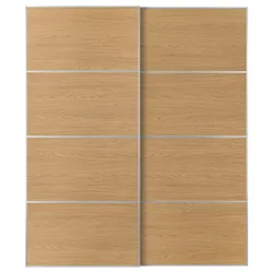 IKEA MEHAMN(896.090.18) Розсувні двері, алюміній/2 сторони імітація дуба