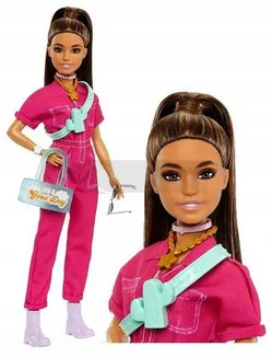 Лялька Барбі в рожевому комбінезоні HPL76
