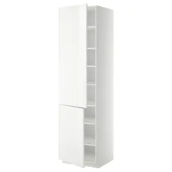 IKEA METOD(494.575.97) высокий шкаф с полками/2 дверцы, белый/Рингхульт белый