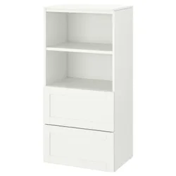 IKEA SMÅSTAD / PLATSA(094.208.84) стойка, белый белый каркас / с 2 ящиками