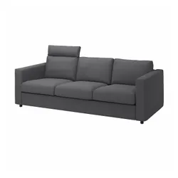 IKEA VIMLE (493.990.36) 3-местный диван, с подголовником / Халларп серый