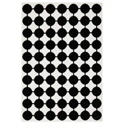 IKEA VÄNDPLATS(306.009.39) Ковер с короткими щетинками, Белый/черный пунктир