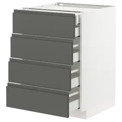 IKEA METOD / MAXIMERA(093.099.38) sz stj 4fr / 2n / 3wd, білий / Voxtorp темно-сірий