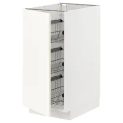 IKEA METOD(295.071.26) шафа з дротяним кошиком, білий/Vallstena білий