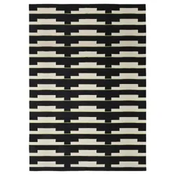 IKEA STOCKHOLM 2025(505.938.10) Плоский тканый коврик, Черное/белое/светло -зеленое ручное плетение