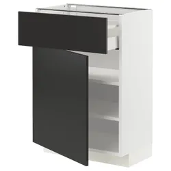 IKEA METOD / MAXIMERA(094.976.37) нижня шафа/двері, білий/матовий антрацит Nickebo