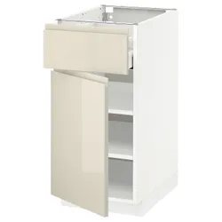 IKEA METOD / MAXIMERA(594.556.87) шкаф stj szu / дверь, белый / Воксторп глянцевый светло-бежевый