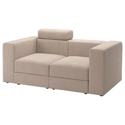 IKEA JÄTTEBO(395.104.06) Модульный диван, 2-местный, с изголовьем/Самсала серый/бежевый