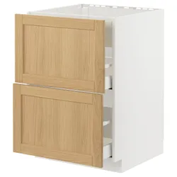 IKEA METOD / MAXIMERA(695.091.85) шафа для варильної панелі/витяжки з висувним ящиком, білий/Дуб Форсбака