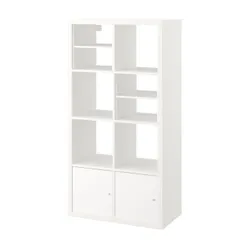 IKEA KALLAX(795.529.08) стояти, з 2 дверцятами/з 2 вставками з полицею білий