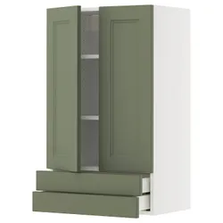 IKEA METOD / MAXIMERA(995.172.35) Sza śc 2 двери/2 корабля, Biały/Axstad Greya -green