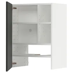 IKEA METOD(095.044.64) навесной шкаф с полкой/дверью, белый/Nickebo матовый антрацит