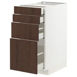 IKEA METOD / MAXIMERA(794.041.35) шкаф ст 4фр / 4ч, белый / синарп коричневый