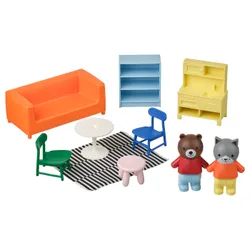IKEA HUSET(705.974.97) Мебель и фигурки для кукольного домика, Салон/разноцветная кухня