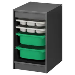 IKEA TROFAST(295.161.02) стеллаж с контейнерами/лоток, серый серый/зеленый