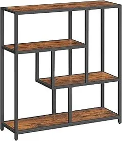 Книжный шкаф VASAGLE, полка с 4 полками, напольная полка, 30 x 100 x 103 см, полка для хранения, для гостиной, офиса, спальни,