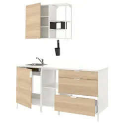 IKEA ENHET (593.374.20) кухня, білий / імітація дуб