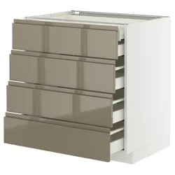 IKEA METOD / MAXIMERA(495.767.79) Shast STJ 4FR/2N/3śR SOW, белый/voxtorp Gloss Dark -Brown