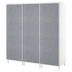 IKEA PLATSA(394.941.85) шкаф с 3 раздвижными дверьми, белый ларколлен/темно-серый