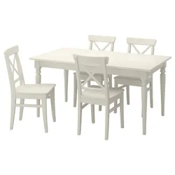 IKEA INGATORP / INGOLF(299.173.07) стол и 4 стула, белый