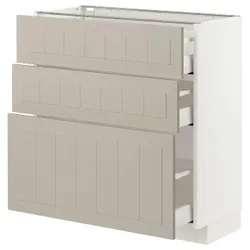 IKEA METOD / MAXIMERA(794.081.57) тумба стояча з 3 ящиками, білий / Stensund beige