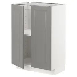 IKEA METOD (894.700.40) stj шкаф/полки/2 дверцы, белый / Бодбин серый