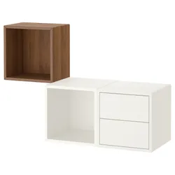 IKEA EKET(094.903.20) комбинация навесных шкафов, белый/орех