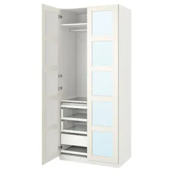 IKEA PAX / BERGSBO(995.011.83) Комбинация гардероба, белое/зеркало