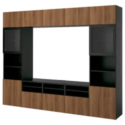 IKEA BESTÅ(796.145.53) Комбинация по телевизору/стеклянным дверям, Czarnybrowz lappviken/Nutc