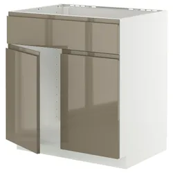 IKEA METOD(895.770.55) Гардероб Сток 2drz/Fr, белый/voxtorp Gloss Dark -Brown