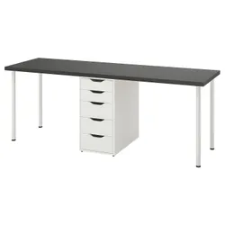 IKEA LAGKAPTEN / ALEX(596.076.62) рабочий стол, Czarnybrąz/White