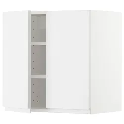 IKEA METOD(794.692.02) навісна шафа з полицями / 2 двер, білий / Voxtorp глянцевий / білий