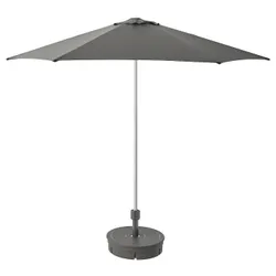 IKEA HÖGÖN(094.768.09) парасолька з основою, світло-сірий / Grytö темно-сірий