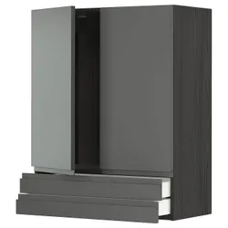 IKEA METOD / MAXIMERA(194.644.29) шафа, 2 двері / 2 ящика, чорний/Voxtorp темно-сірий