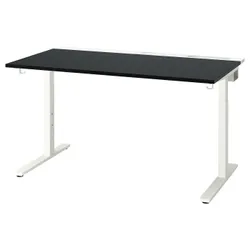 IKEA MITTZON(495.281.23) робочий стіл, шпон ясеня, морилка чорний/білий
