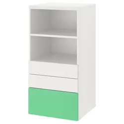 IKEA SMÅSTAD / PLATSA(593.878.15) стійка, біло-зелений / з 3 ящиками