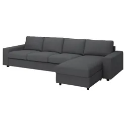 IKEA VIMLE(094.017.72) 4-местный диван с козеткой, с широкими подлокотниками / Халларп серый