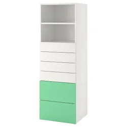 IKEA SMÅSTAD / PLATSA(593.880.75) стойка, белый зеленый / с 6 ящиками