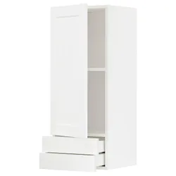 IKEA METOD / MAXIMERA(294.735.03) навесной шкаф, дверь/2 ящика, Enköping белый/имитация дерева белый