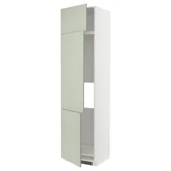 IKEA METOD(694.861.84) висока шафа для льоду/морозильна камера/3 двері, білий/Stensund світло-зелений