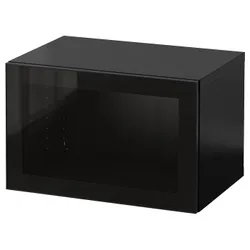 IKEA BESTÅ(994.320.38) комбінування навісних шаф, чорно-коричневий / Glassvik black