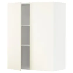 IKEA METOD(195.072.64) навісна шафа з полицями/2 двері, білий/Вальстена білий